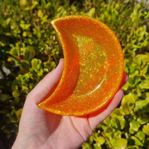 Orange Glitter Mini Moon Trinket Tray