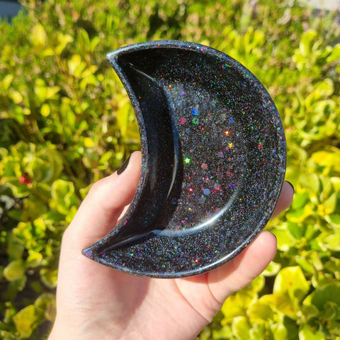 Black Star Glitter Mini Moon Trinket Tray