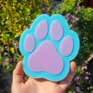 Blue and Pink Paw Coaster